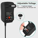 Universal Power Supply 30W AC to DC Adapter 3V-12V 2A with 5V 2.1A USB Port 8 DC Plugs EU/US Plug for LED Strip CCTV Router TV Box