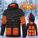 TENGOO HJ-11 Unisex Electric Heated Jacket - 11 Heating Areas,  3-Modes Adjustable, USB Charging, Thermal Hoodie Jacket for Winter Sport Skiing Cycling