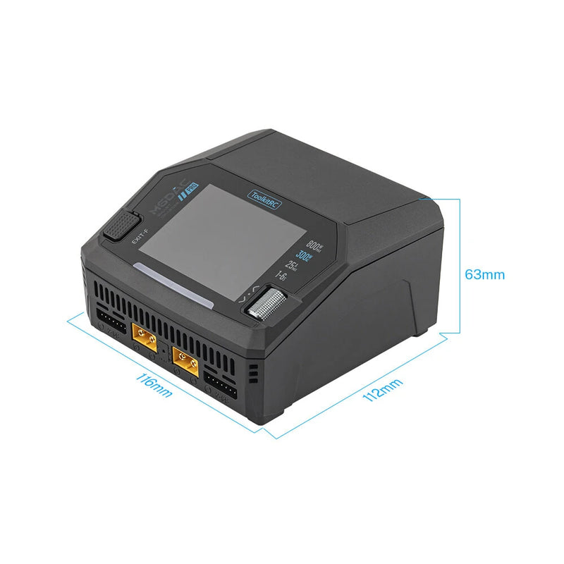ToolkitRC M6DAC PRO M6DAC V2 18A AC200-300W DC800W Charger IPS 2.8" LCD 320240p for 1-6S LiPo LiHV LiFe Lilon LTO 1-16S NiMH 1-10S Pb Battery