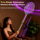 Tevorex 5-In-1 Telescopic Electric Mosquito Racket Mosquito Killer UV Utilizes 90 Rotating Auto Capture Folding Fly Swatter USB Rechargeable with Dual Safety Switches