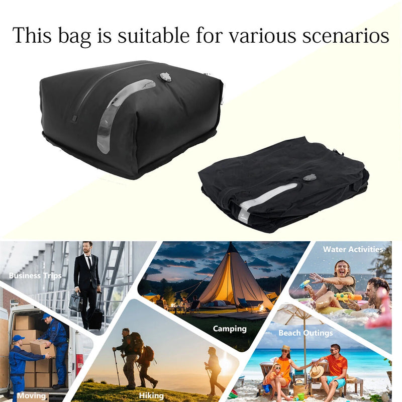 16L Vacuum Compression Storage Bag Flat Bottom with Window Travel Backpack 20-24Inch Suitcase Organizer Space-Saving Foldable Luggage Packing Clothing Storage
