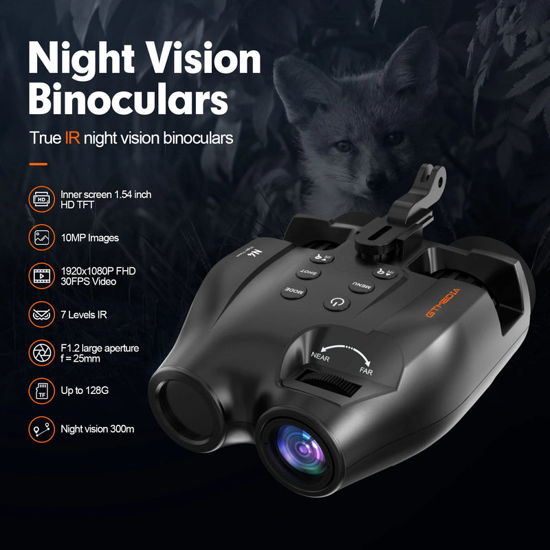 GTMEDIA N4 Night Vision Binoculars 7 Levels Infrared Light 5X Zoom Photo/Video Playback Head-Mounted Support Ideal for Outdoor Activities and Wildlife Observation