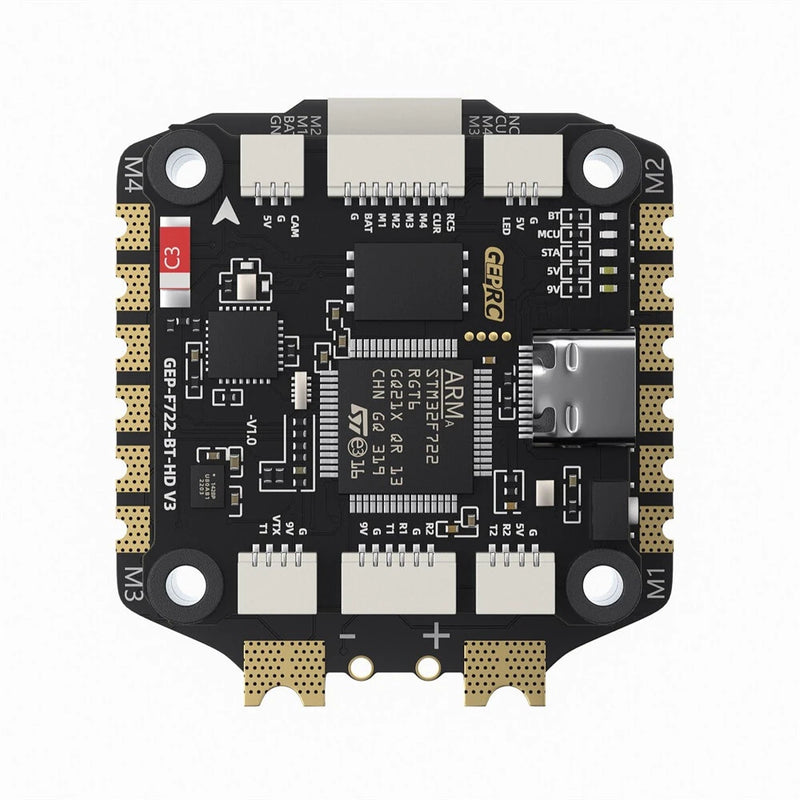 30.530.5mm GEPRC TAKER F722 BT HD V3 Flight Controller 3-6S 65A 8Bit 4In1 Brushless ESC Stack for RC FPV Racing Drone