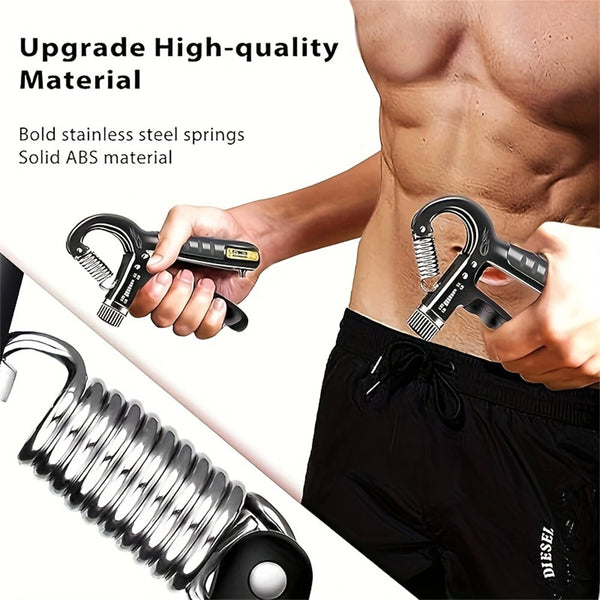 KALOAD 5 Pcs Fitness Set 5-60Kg Electric Counting Hand Grip Wrist Training Increase Strength Spring Finger Pinch Carpal Expander Effective Exercise for Home Gym Fitness