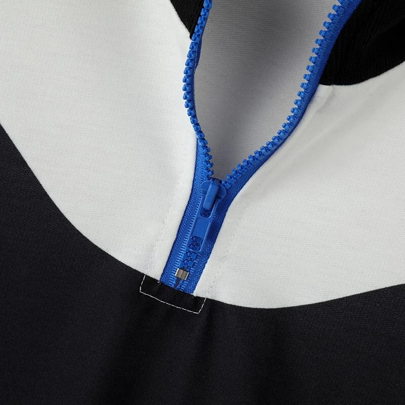 INCERUN Mens Contrast Color Print Half-Zip Long Sleeve Hoodie Sports Stand-up Collar Pullover Hoodies
