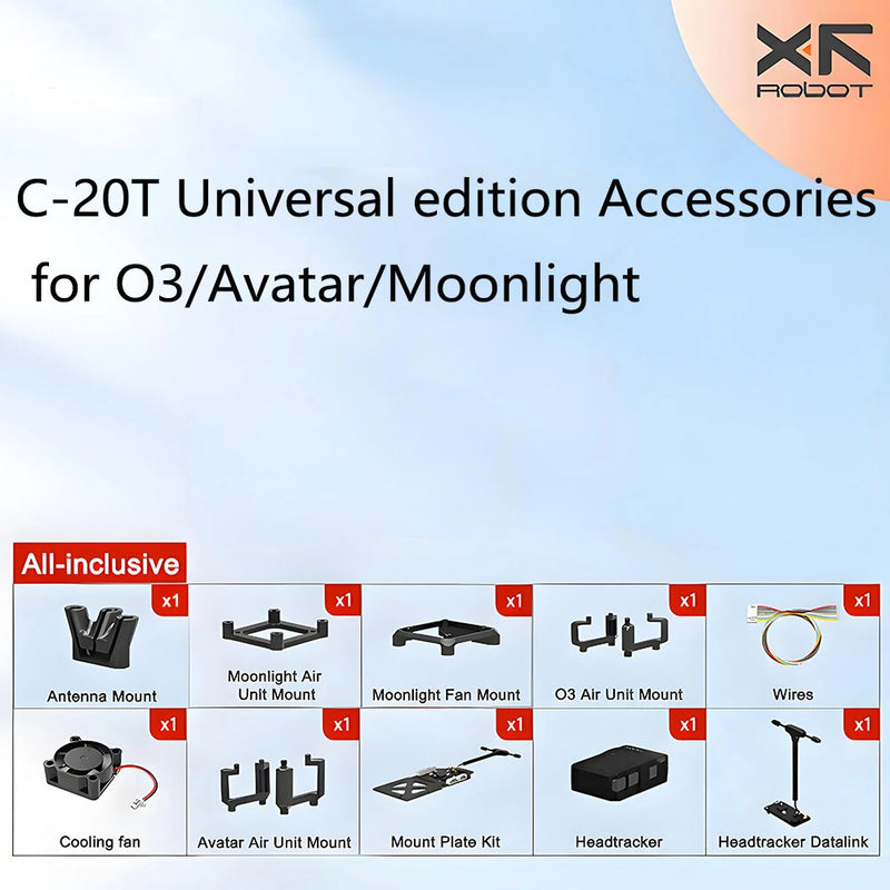 XF C-20T Gimbal 19mm Camera Support DJI O3 Unit WalkSnail Moonlight Avatar for Fixed-wing FPV Racing Drone
