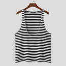 INCERUN Mens Striped U-Neck Sleeveless Casual Vest Simple Gym Sports Tank Top