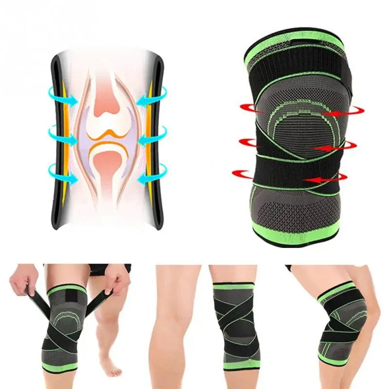 AOLIKES Professional Sports Knee Support Nylon Elastic Breathable Soft Bandage Knee Brace for Basketball Tennis Cycling