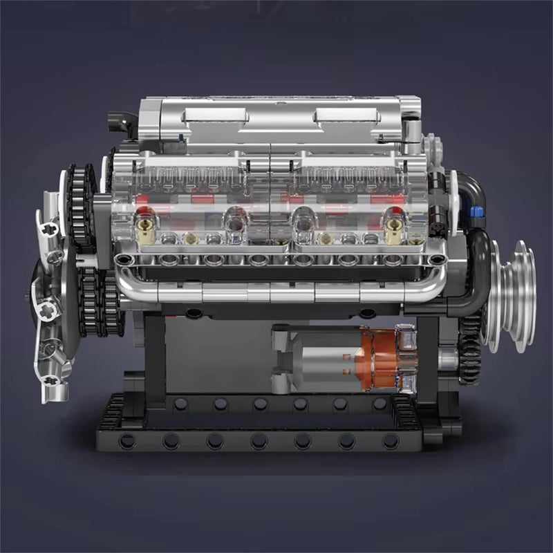 Mould King 10088 Technical Car Building Block MOC Motorized V8 Engine Model Brick Assembly Kit 535+PCS Excellent STEAM Science Education Discovery Toys Children Gifts