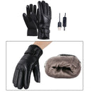 TENGOO USB Electric Heated Thermostatic Gloves Waterproof PU Touchscreen Heated Gloves Winter Motorcycle Riding Hand Warm Gloves