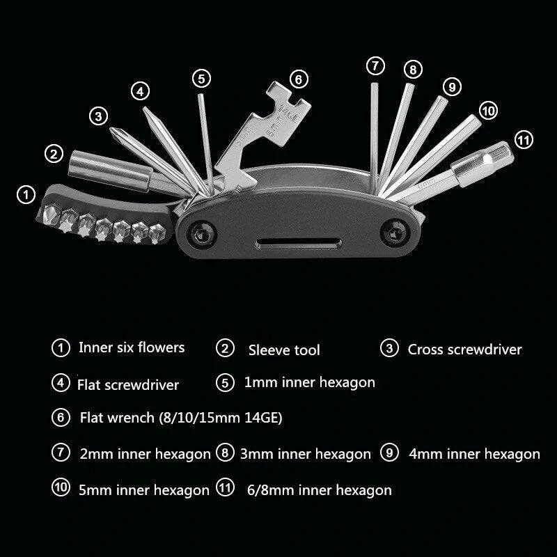 BENGGUO 21 in 1 Bicycle Repair Tool Kit Foldable Hex Wrench for MTB Mountain Road Bike Screwdriver Multi Function Tools Set