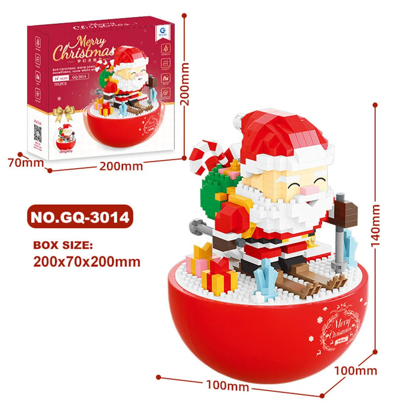 GQ 3014 701Pcs Santa Claus Tumbler DIY Building Blocks Assembly Kit Creative Ornaments Christmas Gift for Children