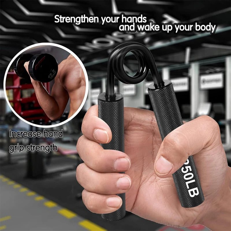 250LB Hand Grip Strengthener Metal Gripper Aluminum Handle Professional Strength Handgrip Finger Training for Gym Sport