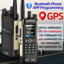 Baofeng UV32 10W GPS Walkie Talkies Sand Color Custom Two Way Radio Multi-Band Bluetooth APP Programming Tri-Power 2.0" TFT Screen NOAA Weather Reception