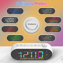 AGSIVO Multifunctional LED Digital Alarm Clock FM Radio Dual Alarm Clock with Snooze / Dynamic RGB Display / 12/24H / Date / External USB Charging For Home & Office