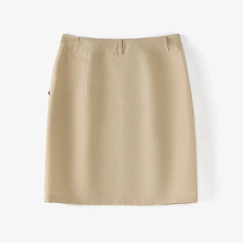 ZANZEA Women Street Fashion OL Work Skirts Side Pockets Plain Zipper Commute Mini Pencil Overskirts