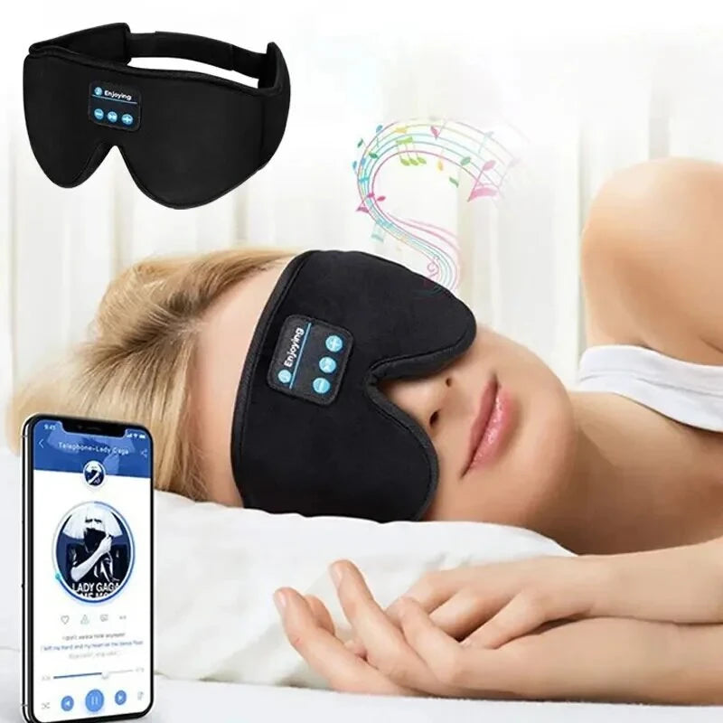 KALOAD 3D Contoured Cup Design Eye Yoga Mask Music Play Comfortable Sleeping Headphones with Built-in HD Speaker Mask For Quick Sleep