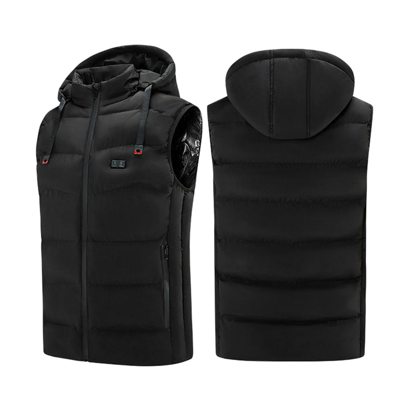 TENGOO HT-09 Heated Vest 9 Heating Areas Oversized Women Men Winter Vest Self Heating Hoodie Vest Usb Electric Thermal Vest Jacket Outdoor Vest