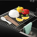 12/15 Tube Foldable Kitchen Sink Drainer Stainless Steel Vegetable Fruit Bowls Dishes Drain RackKitchen Sink Shelf Kitchen Utensils