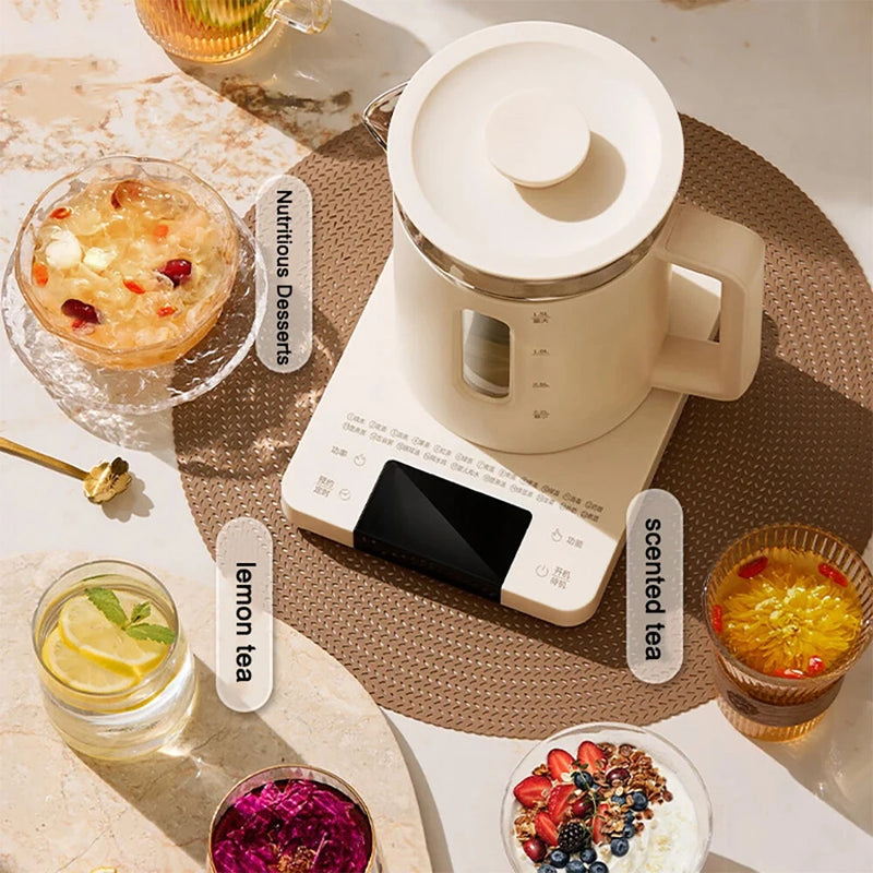 Zemkon 800W Electric Tea Kettle Health Pot Multifunctional Constant Temperature Pot Household Kettle Thickened Glass Automatic Teapot