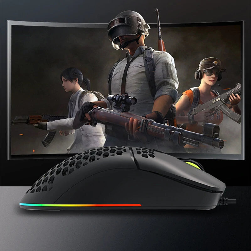 Delux M700 PMW3389 Wired Gaming Mouse 16000DPI RGB Light Honeycomb Shell Ergonomics E-sports Mice Lightweight 67g