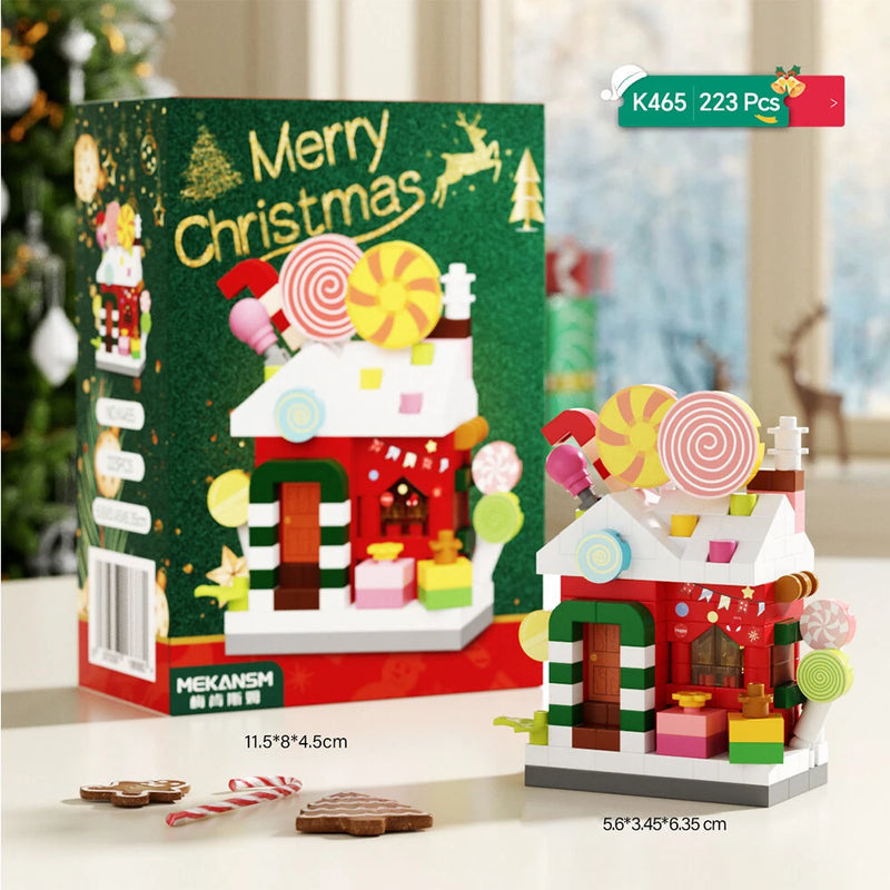 Christmas Santa Claus Building Blocks Assembly Kit Holiday Decoration DIY Model Festive Gift Set