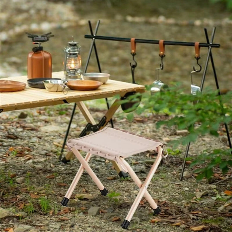 IPRee Outdoor Portable Folding Stool Oxford Cloth Folding Stool Nonslip Camping Stool Chair Waterproof Fishing Chair Picnic Seat Tools