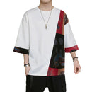 INCERUN Mens T Shirts Loose Fit Casual T-shirts for Men Print Patchwork Fashion Male Tee Tops Summer Short Sleeve Men Clothing