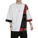 INCERUN Mens T Shirts Loose Fit Casual T-shirts for Men Print Patchwork Fashion Male Tee Tops Summer Short Sleeve Men Clothing