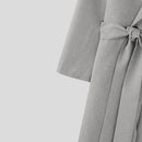 INCERUN Mens Double-Breasted Long Sleeve Jumpsuit Fashion Solid Color Waist Lace Up Suit Jumpsuit Long Top Pant