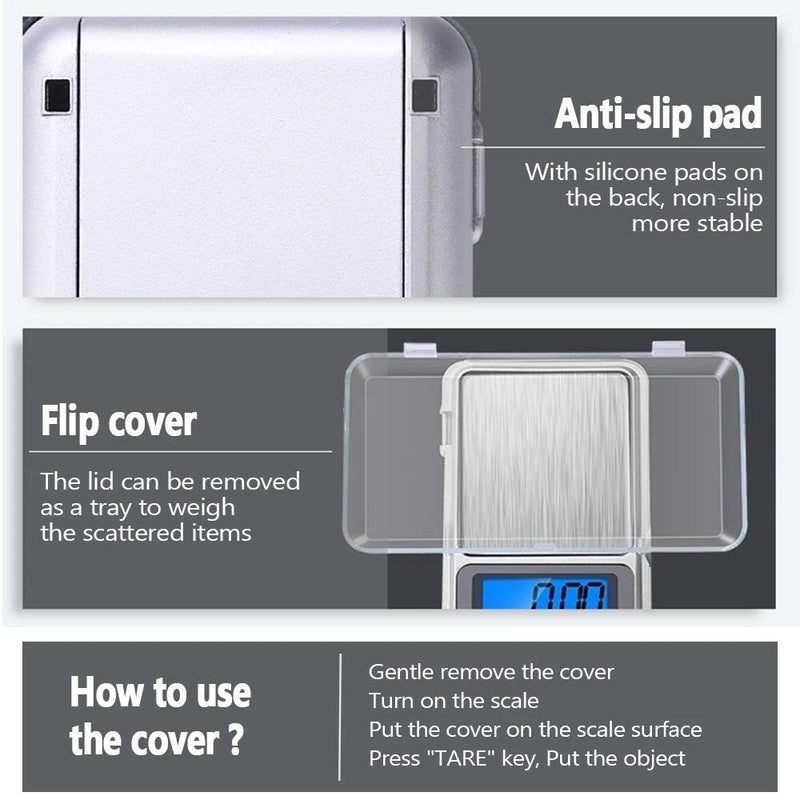 Portable Mini Pocket Electronic Kitchen Scale Digital Pocket Scale 500g Capacity High Precision Balance of 0.01g/0.1g Mini Electronic Grams Reloading Weight Scale Food Scale