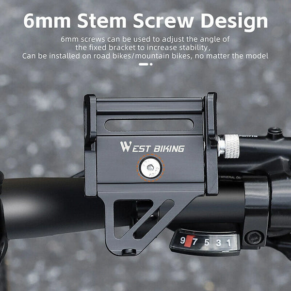 WEST BIKING Bike Holder Aluminum Alloy 180 Adjustable Shockproof Anti-fall Handlebar Holder Suit for 55-100mm Cell Phones for Motorcycle Bicycle Scooter