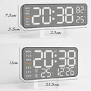 Electronic Wall Clock Temperature Humidity Display Metal Brushed Multifunctional Wall Clock Digital LED Electronic Alarm Clock