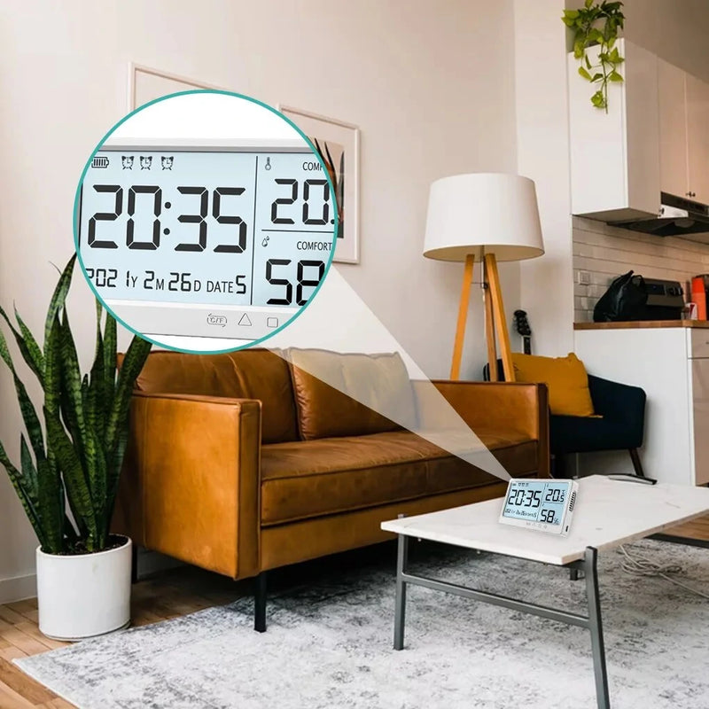 LCD Digital Temperature Humidity Meter -10~50 Measurement Electronic Thermometer Hygrometer LCD Display Alarm Clock