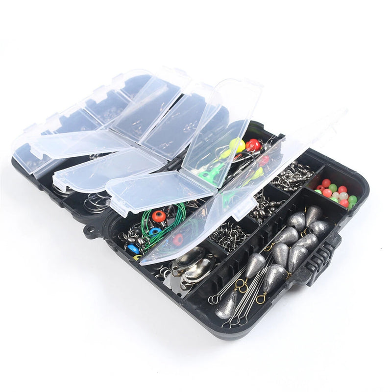 Anmuka 246pcs Fishing Tackle Box Fishing Accessories Set with Fish Hooks Lead Sinker Swivel for Bass Trout Walleye Fishing Supplies