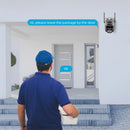 Guudgo 4K HD WiFi IP Camera 8MP Three Lens 5X Zoom Outdoor Security Camera Night Vision Motion Detection 2-way Audio IP66 Waterproof Wireless PTZ Surveillance Cameras