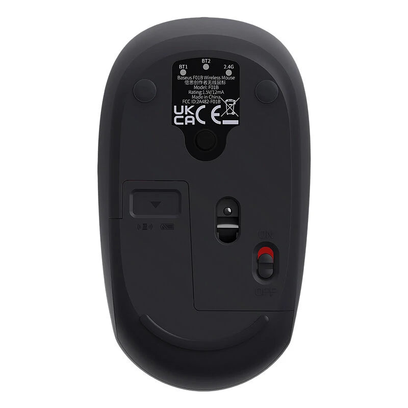 Baseus F01B Tri-mode Wireless Mouse 800/1200/1600DPI 250Hz Silent Click Ergonomics for PC Computer