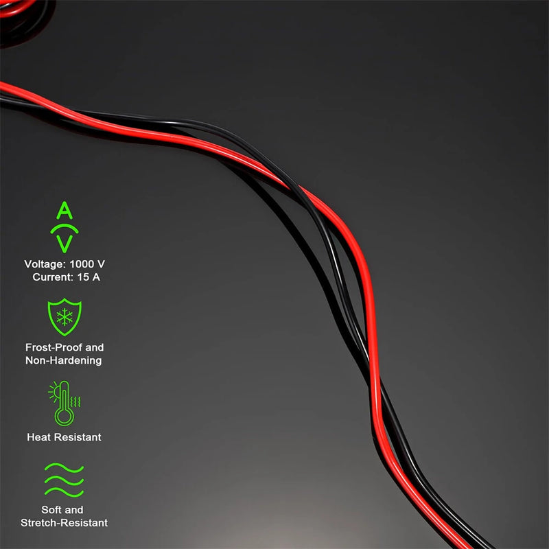 Dual Ended Crocodile Alligator Clips 15A Test Lead Wire Cable 3.3 ft with Copper Clamps Electrical Testing Accessories