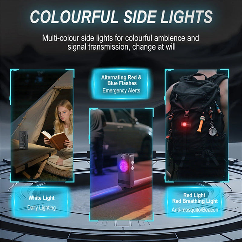 550 Lumens Mini Flashlight Rechargeable Bright Small LED Pocket Flat Light with Clip Magnetic Tail, Keychain Flash Light with Red UV Light,  IP66 Waterproof Outdoor Emergency Work Lamp