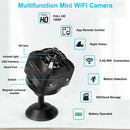 X5 Mini Wifi IP Security Camera Wireless 1080P HD Micro Surveillance Cam Night Vision Motion Detection Remote APP Notifications Push Control Built-in AP Hotspot Camera Support Memory Card Loop Playback for Home Safety