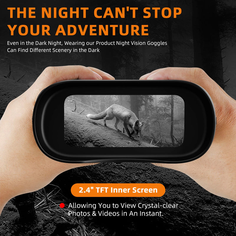 GTMEDIA N2 Night Vision Binoculars Night Vision Goggles with 2.4-inch Screen 5x Zoom Adjustable Brightness 1080P HD Video Recording for Outdoor Activities Wildlife Observation