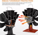 IPRee 6 Blades Heat Powered Stove Fan Black Fireplace Fan Log Wood Burner Eco-fan Quiet Home Fireplace Fan Efficient Heat Distribution