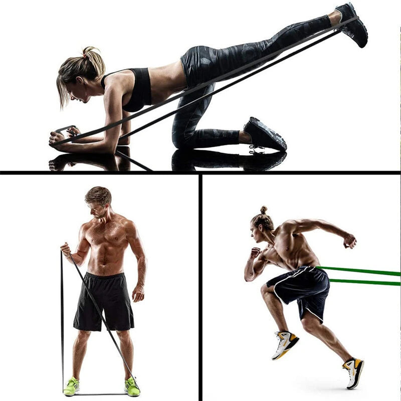 KALOAD 11pcs Heavy Duty Latex Resistance Band Exercise Elastic Band Set For Sport Strength Pull Up Assist Band Workout Pilates Fitness Equipment