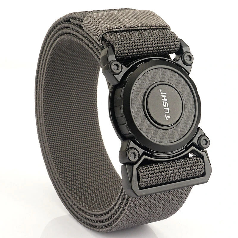 TUSHI 2023 Hot Sell Men Belt 125cm*3.8cm Elastic Polyester Waistband New Design Metal Quick Release Buckle Tactical Girdle