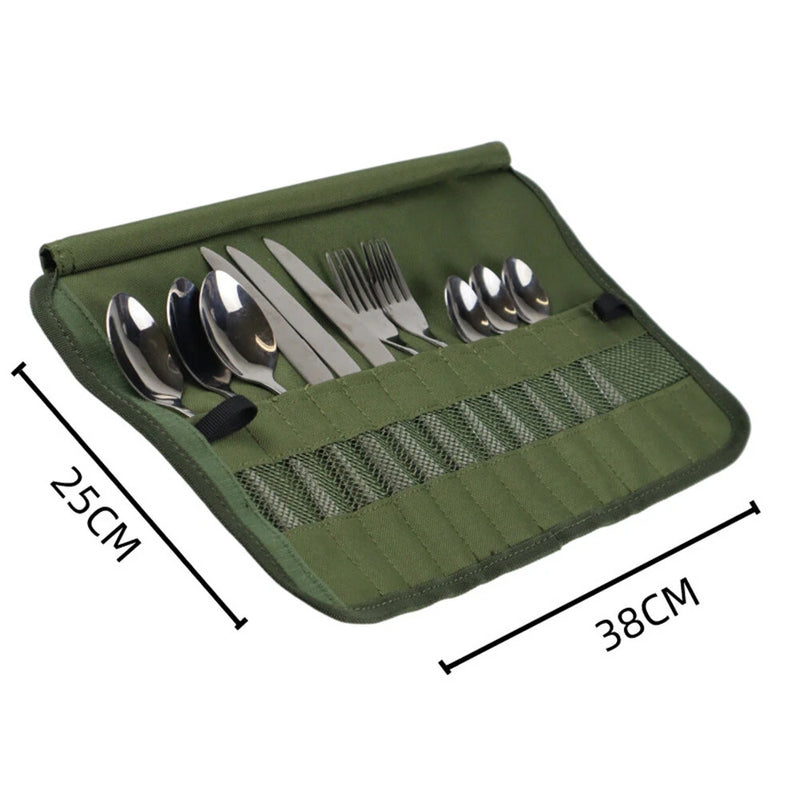 IPRee Cutlery Bag Portable Camping Kitchen Cooking Utensil Set Kitchenware Set Storage Bag Kitchen Gadgets for Barbecue Party Only Bag