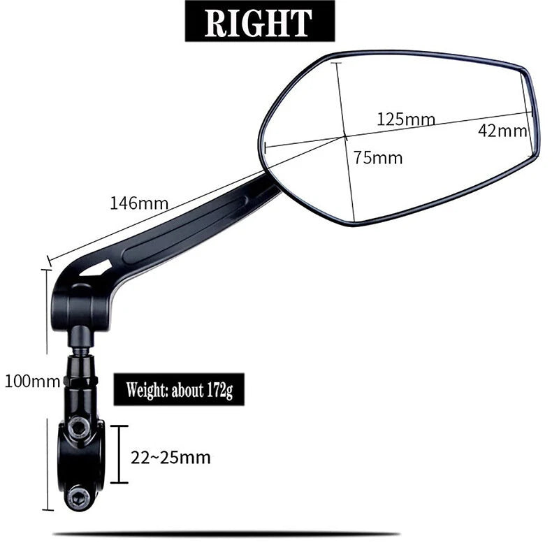 XANES 1 Pair HD View MTB Road Bike Mirrors 360 Adjustable Handlebar Rearview Mirror for Bicycle Motorcycle Accessories Rear Mirror