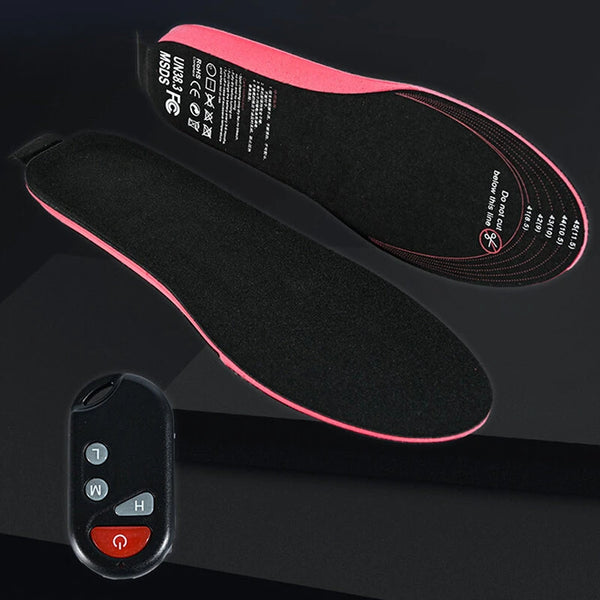 TENGOO 1 Pair EVA Unisex Electric Heated Insoles Wireless Remote Control Thermal Rechargeable Smart Heating Warm Pad for Winter Sports