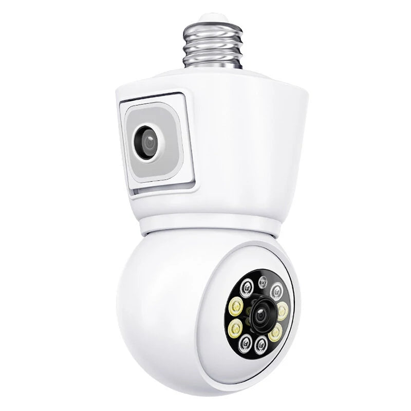 ESCAM QF202 E27 2MP+2MP WiFi PTZ Camera Dual Lens Wireless Surveillcance Camera with Color Night Vision Humanoid Detection Two-way Radio H.265 Phone Remote Monitoring Security IP Cameras