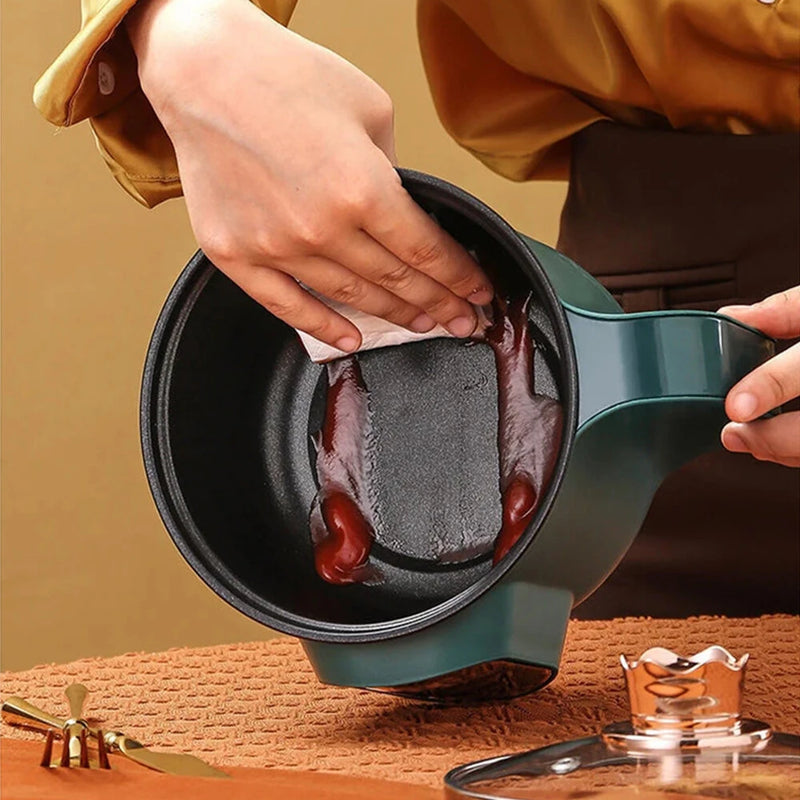 600W Electric Cooking Pot Portable 1.8L Stainless Steel with Timer Removable Cord for Home Camping Picnics Food Grade Material