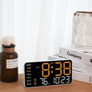 Multi-function LED Digital Wall Clock Borderless Electronic Clock Multifunctional Hanging Standing Clock Simple Digital Clock Display Living Room Wall Clock